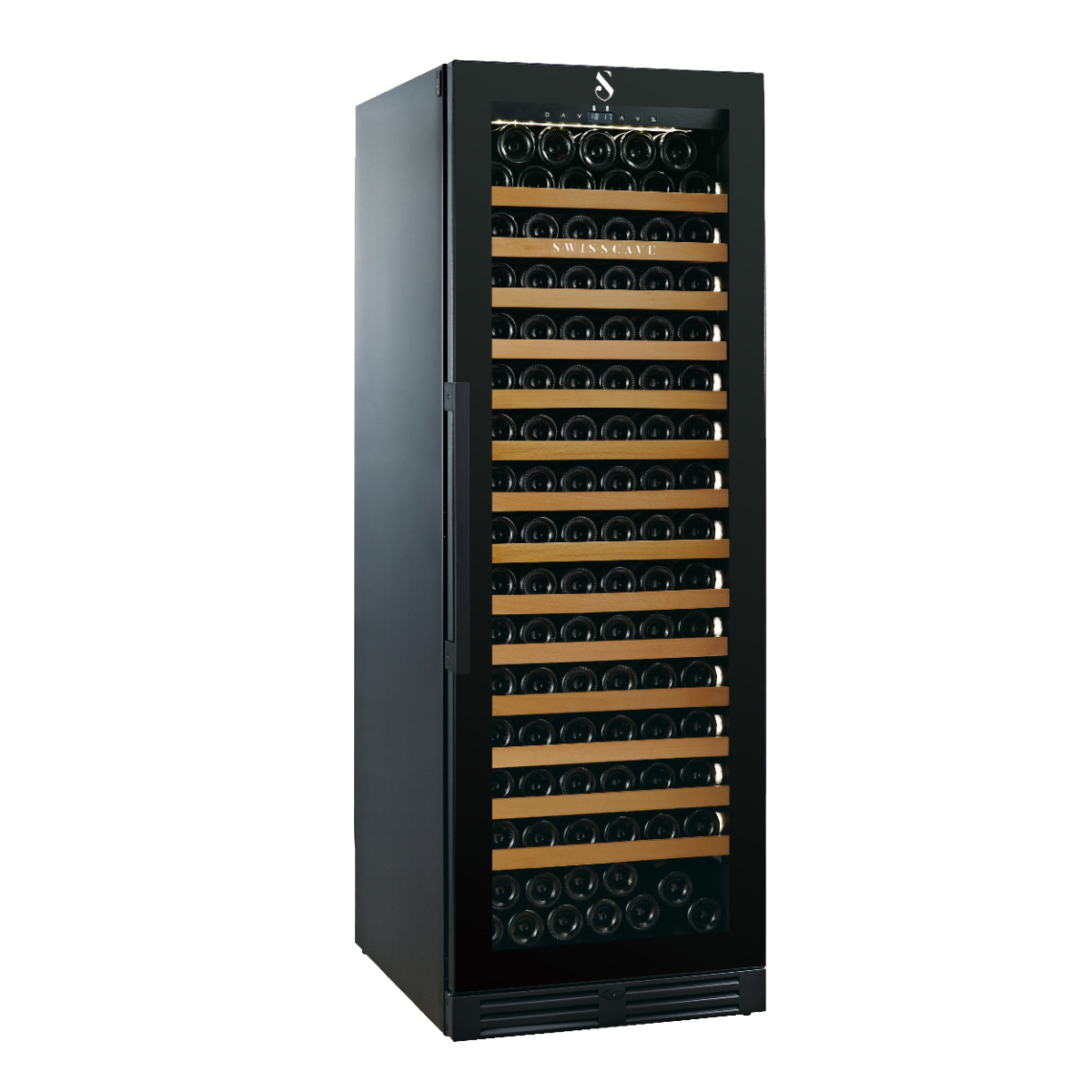 SWISSCAVE PREMIUM EDITION WLB-460F-MIX Weinkühlschrank – leicht seitliche Ansicht