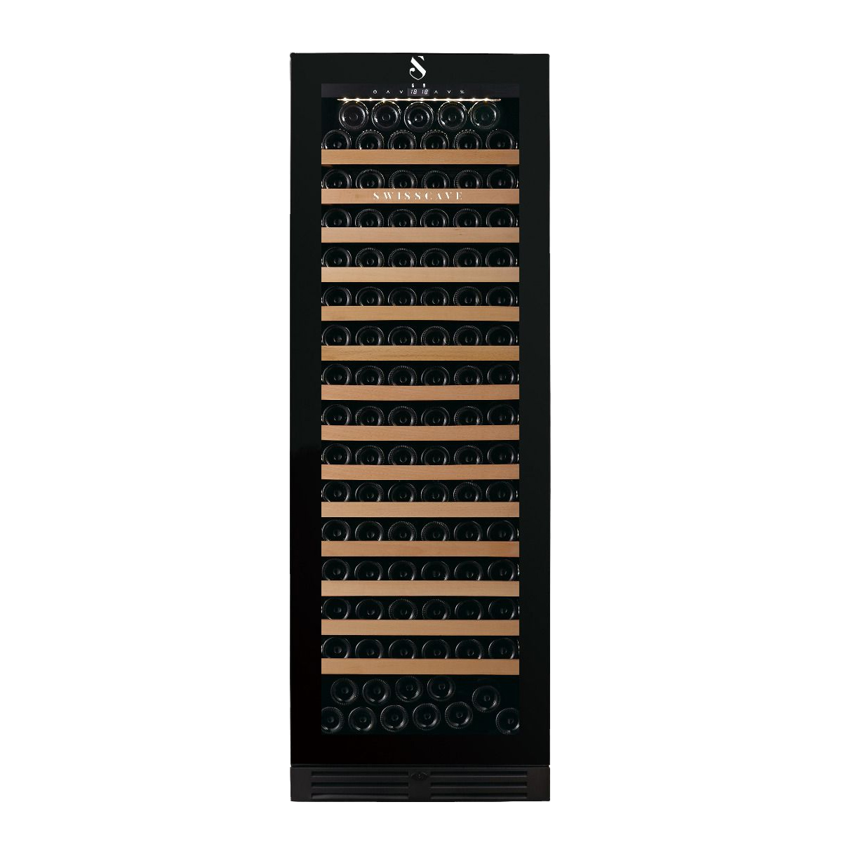 SWISSCAVE PREMIUM EDITION WLB-460F-MIX Weinkühlschrank – Frontansicht mit Glastür