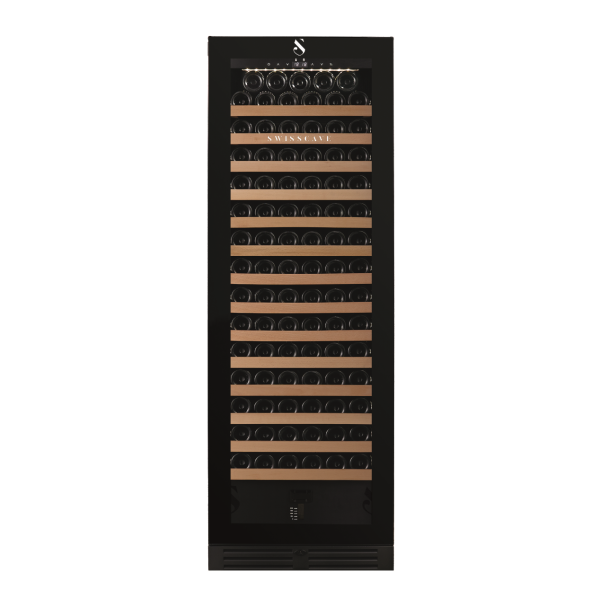 SWISSCAVE PREMIUM EDITION WLB-460FHU-MIX Weinkühlschrank – Frontansicht mit Glastür
