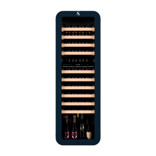 SWISSCAVE PREMIUM EDITION WLB-320DF-BLACK Weink&uuml;hlschrank &ndash; Frontansicht mit Glast&uuml;r