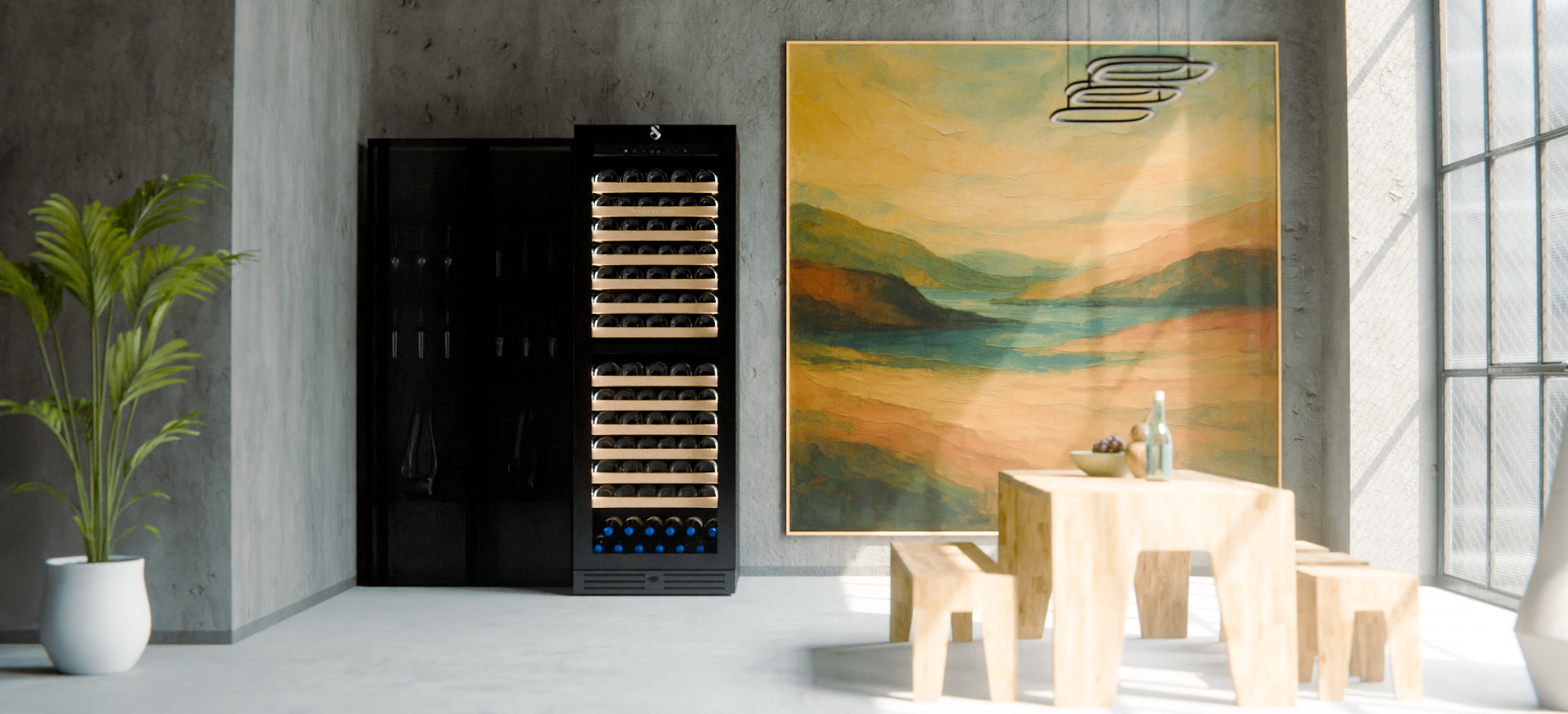 Cantina vino climatizzata SWISSCAVE in un progetto architettonico